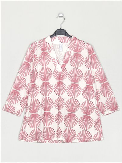 Flowing printed blouse rosa