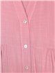 Linen effect shirt with ruffle rosa