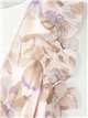 Vestido largo plisado floral beis