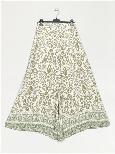 Printed palazzo trousers verde