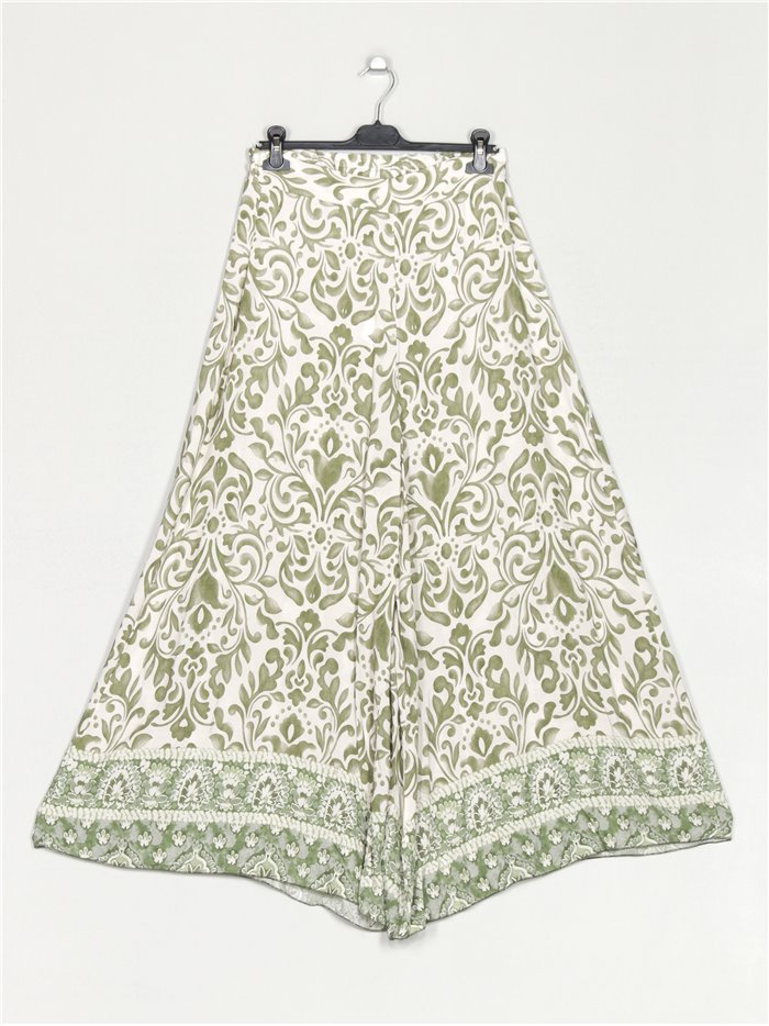 Printed palazzo trousers verde