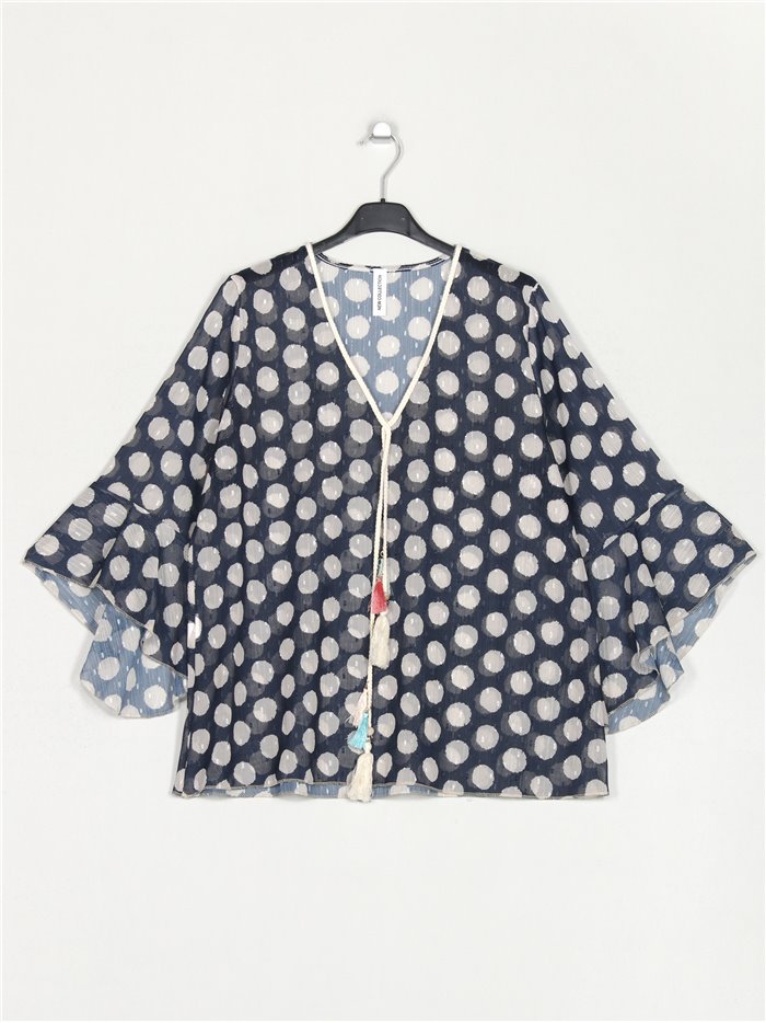 Oversized plumeti blouse marino
