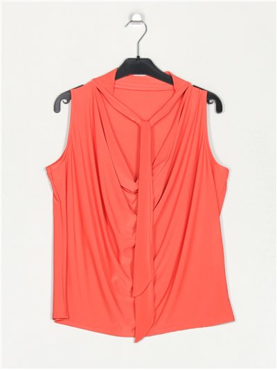 Flowing blouse with knots naranja