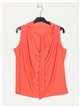 Flowing blouse with knots naranja