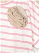 Oversized striped flower t-shirt rosa