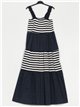 Maxi striped dress marino