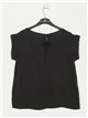 Linen effect blouse negro