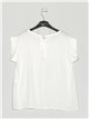 Linen effect blouse blanco