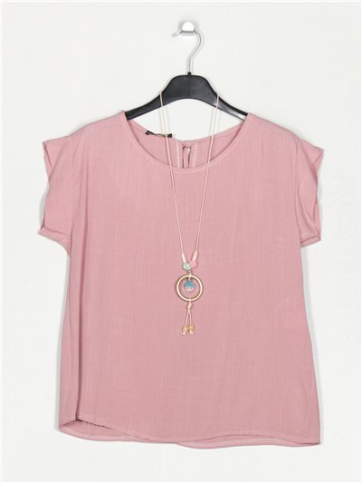 Linen effect blouse rosa