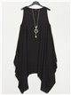 Oversized linen effect dress negro