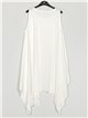 Oversized linen effect dress blanco