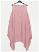 Oversized linen effect dress rosa