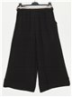 Pantalón culotte efecto lino negro