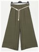 Linen effect culottes trousers verde-militar