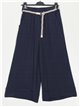 Linen effect culottes trousers marino