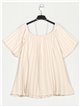 Pleated blouse beis