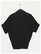 Linen effect shirt negro