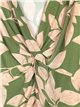 Blusa fluida hojas nudos verde-beis