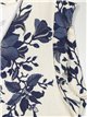 Linen effect floral blouse marino