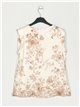 Linen effect floral blouse beis