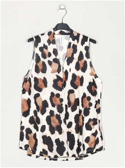 Flowing printed blouse leopardo