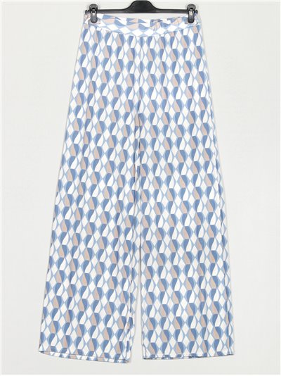 Printed flowing trousers azul