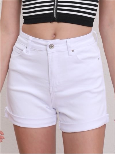 Belted denim shorts blanco (S-XXL)