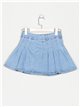 Ruffled denim bermuda skirt azul (XS-XL)