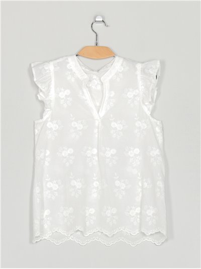 Embroidered blouse blanco (S-M-L-XL)