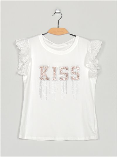 Kiss t-shirt with sequins (S/M-L/XL)