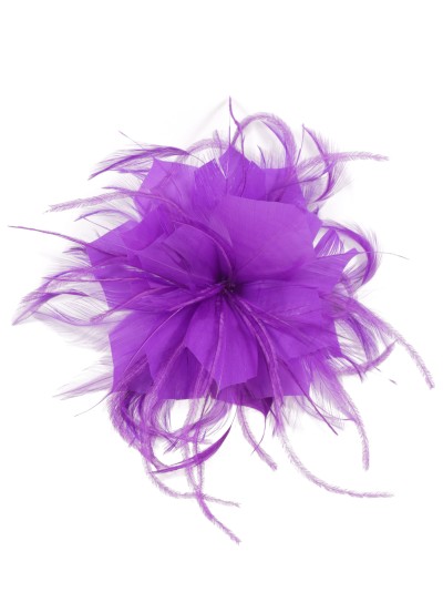 Tocado pequeño plumas morado