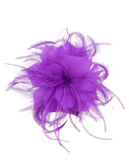 Tocado pequeño plumas morado