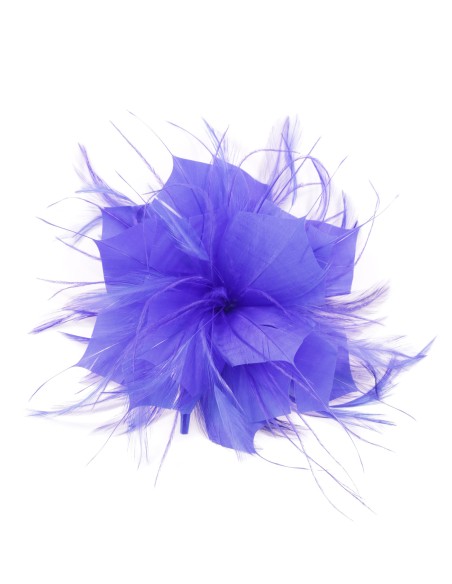 Tocado pequeño plumas azulon
