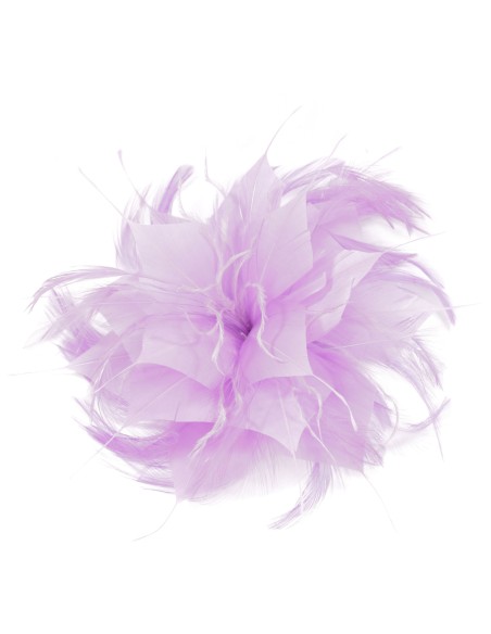 Tocado pequeño plumas lila