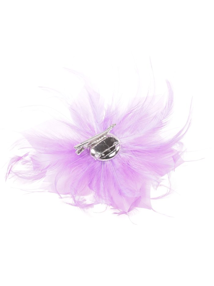 Tocado pequeño plumas lila