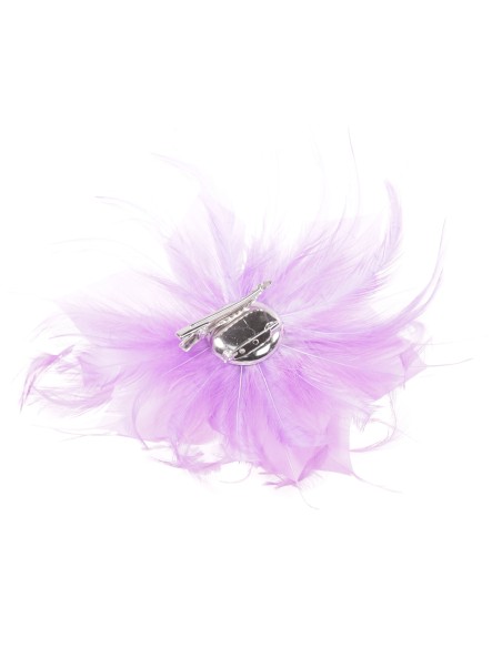 Tocado pequeño plumas lila