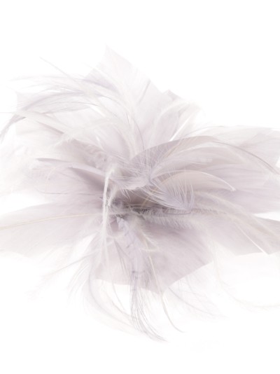 Tocado pequeño plumas plata 2