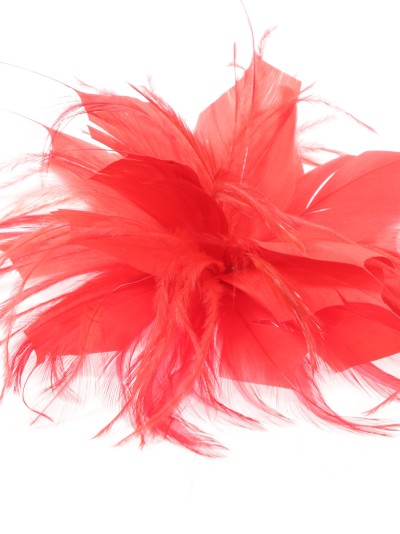 Tocado pequeño plumas rojo 2