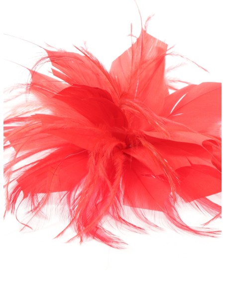 Tocado pequeño plumas rojo