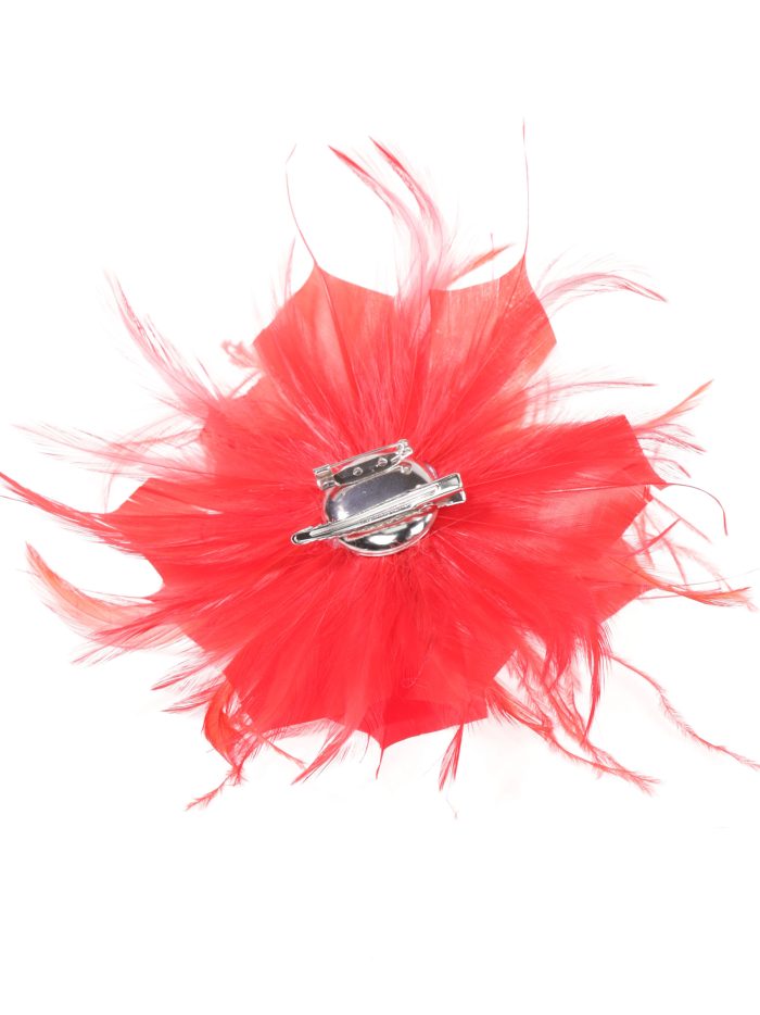 Tocado pequeño plumas rojo