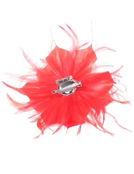 Tocado pequeño plumas rojo