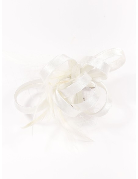 Tocado pequeño redecillas blanco-roto