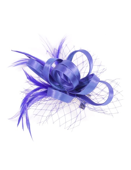 Tocado pequeño plumas azulon