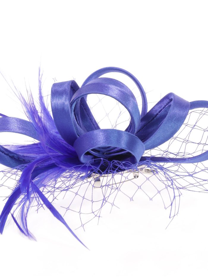 Tocado pequeño plumas azulon