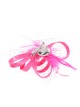 Tocado pequeño plumas fucsia