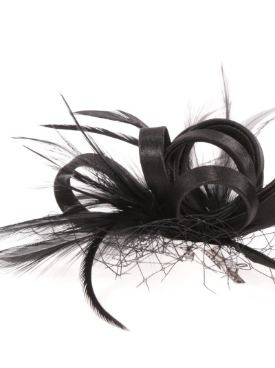 Tocado pequeño plumas negro 2