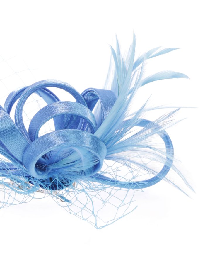 Tocado pequeño plumas turquesa