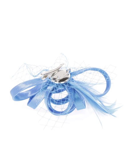 Tocado pequeño plumas turquesa