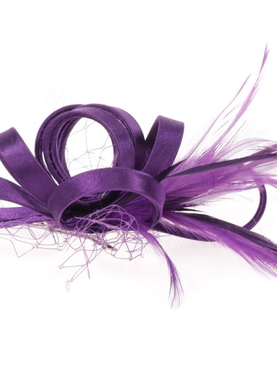 Tocado pequeño plumas morado 2