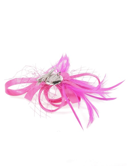 Tocado pequeño plumas buganvilla